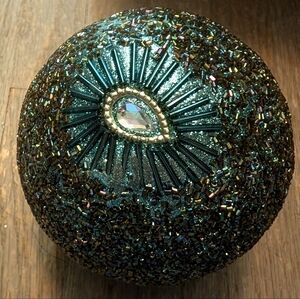 Elegant Teal and Gold Decorative Sphere